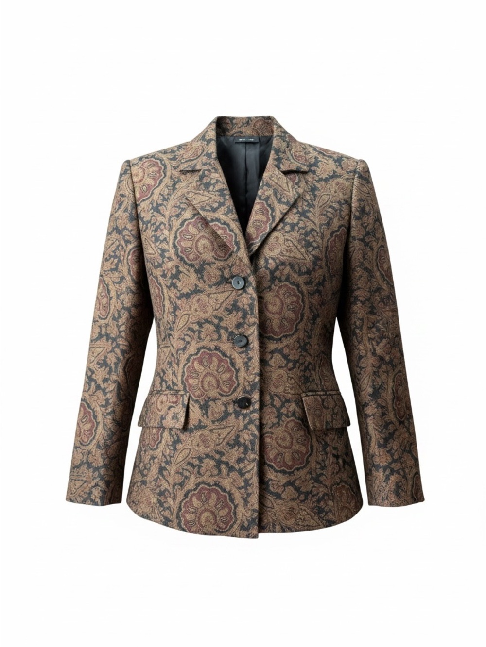 Vintage Evan Picone Paisley Tailored Blazer in Brown and Muted Red 14